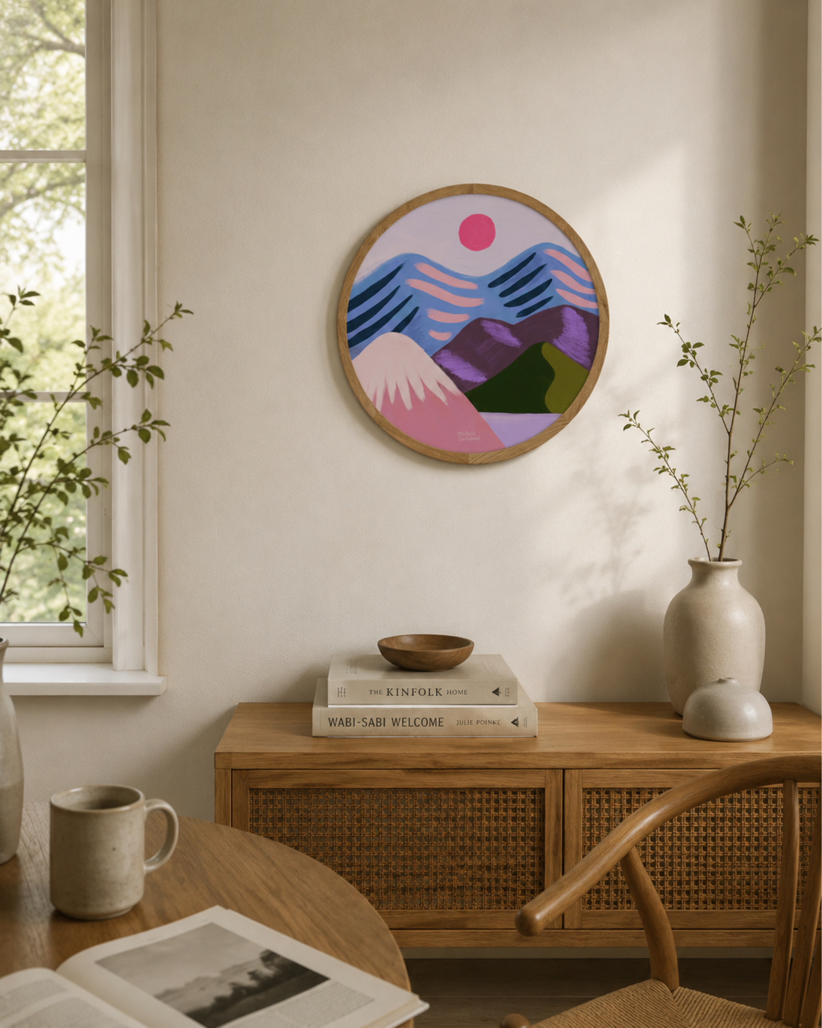 Michelle Carlslund - Pink sun purple sea - Limited ed. (Round)