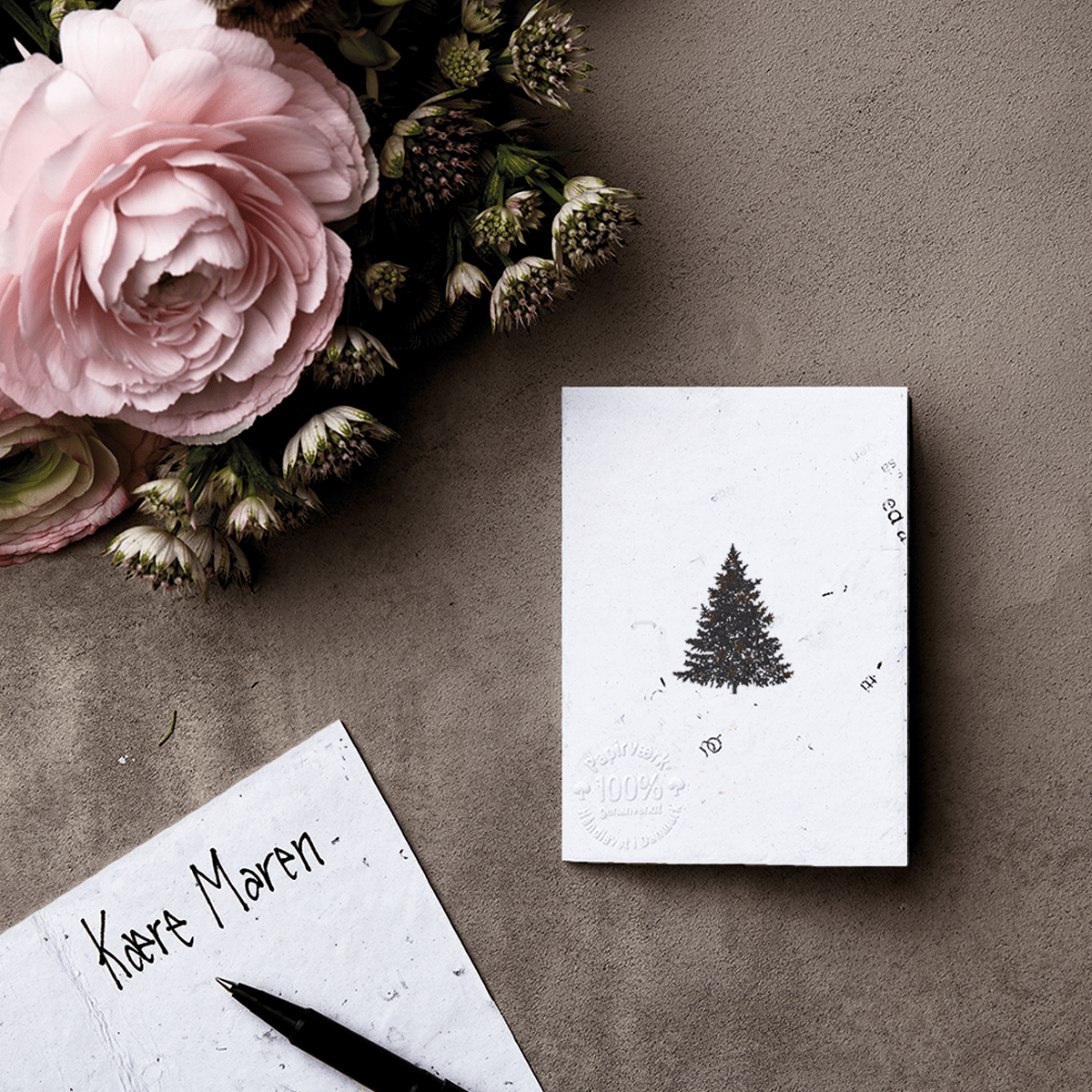 Juletræet - 3 stk - to-sidet (6,5x9 cm) - Papirværk