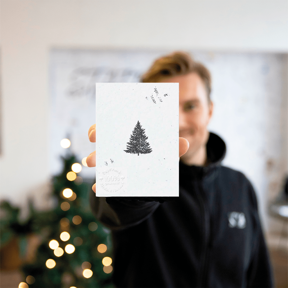 Juletræet - 3 stk - to-sidet (9x13,5 cm) - Papirværk