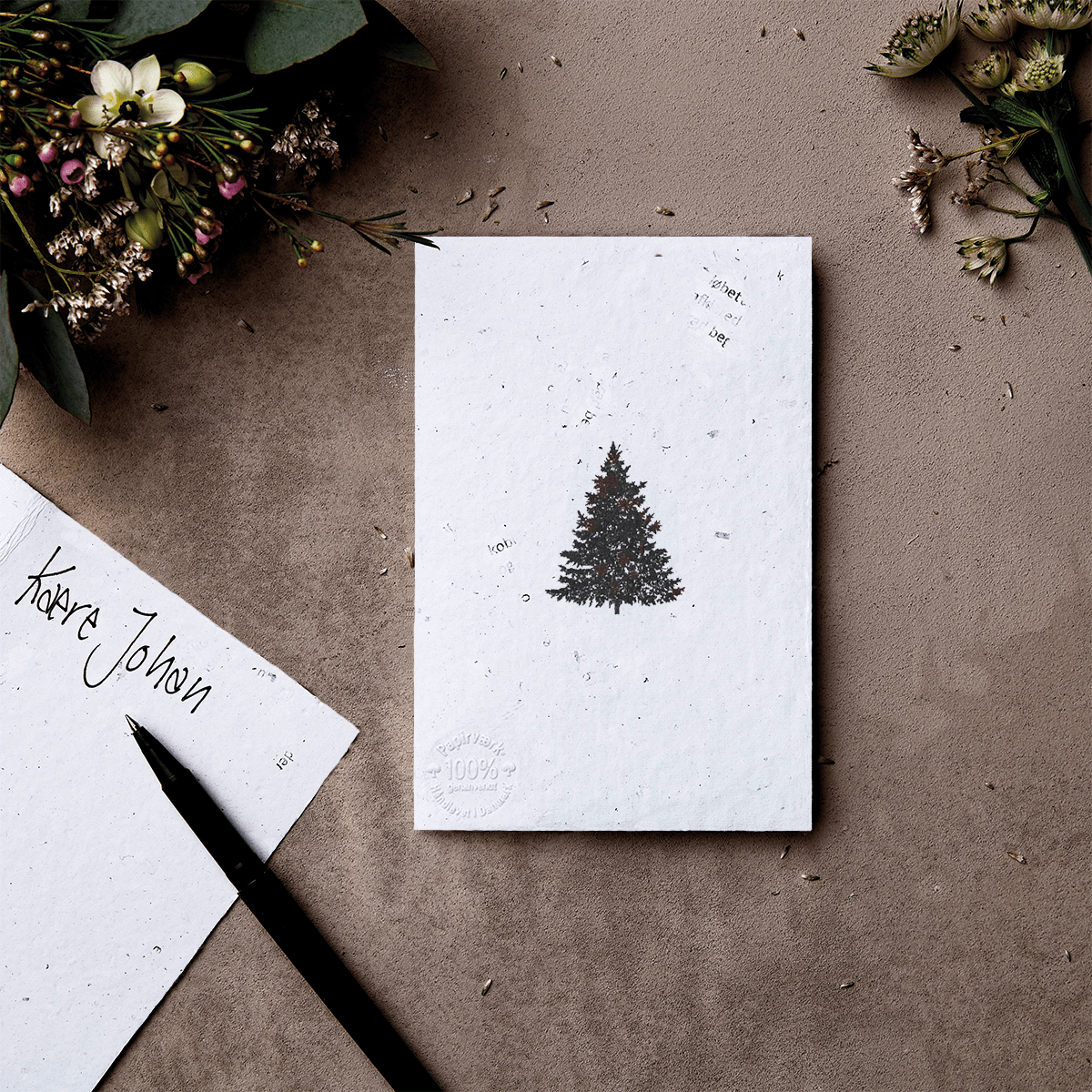 Juletræet - 3 stk - to-sidet (9x13,5 cm) - Papirværk