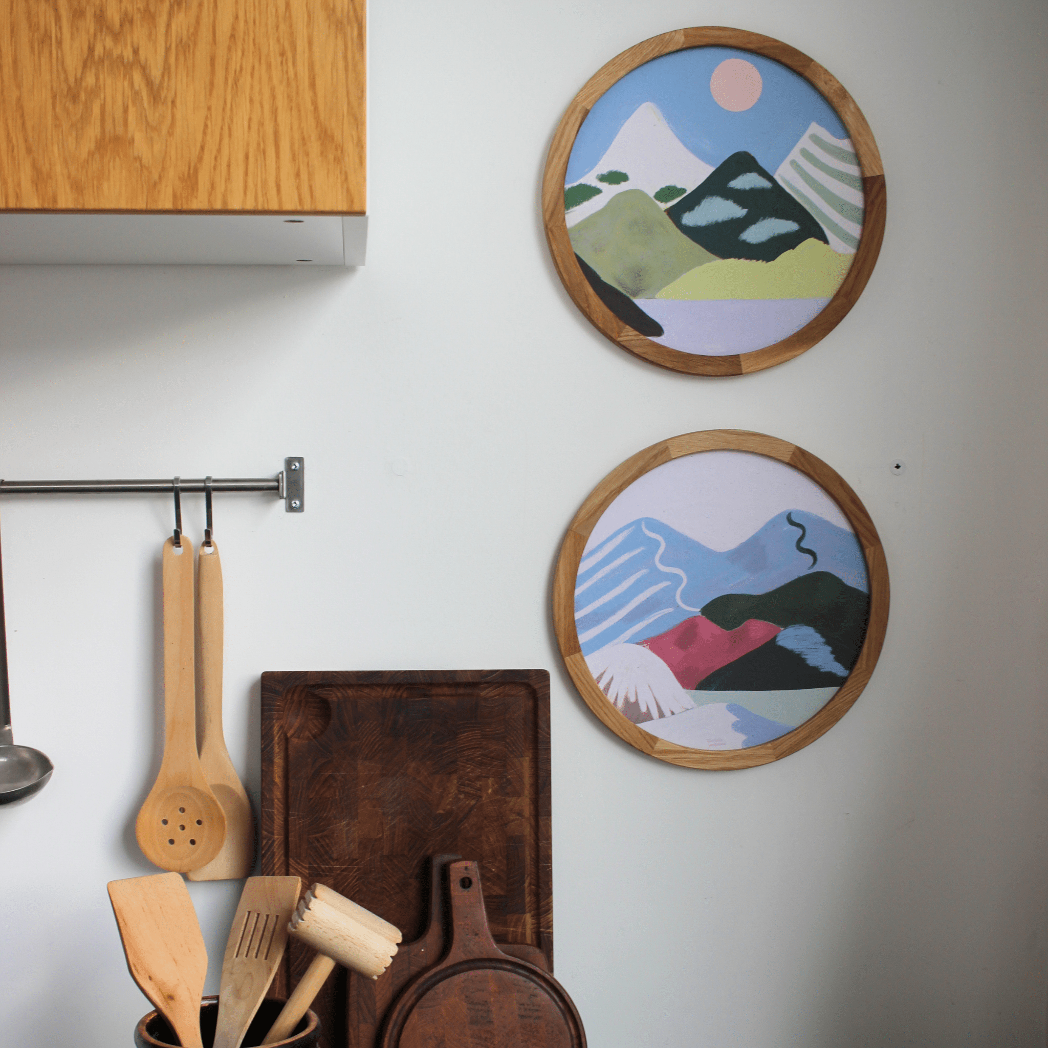 Michelle Carlslund - Sne bjerge sol - Limited ed. (Rund) - Papirværk