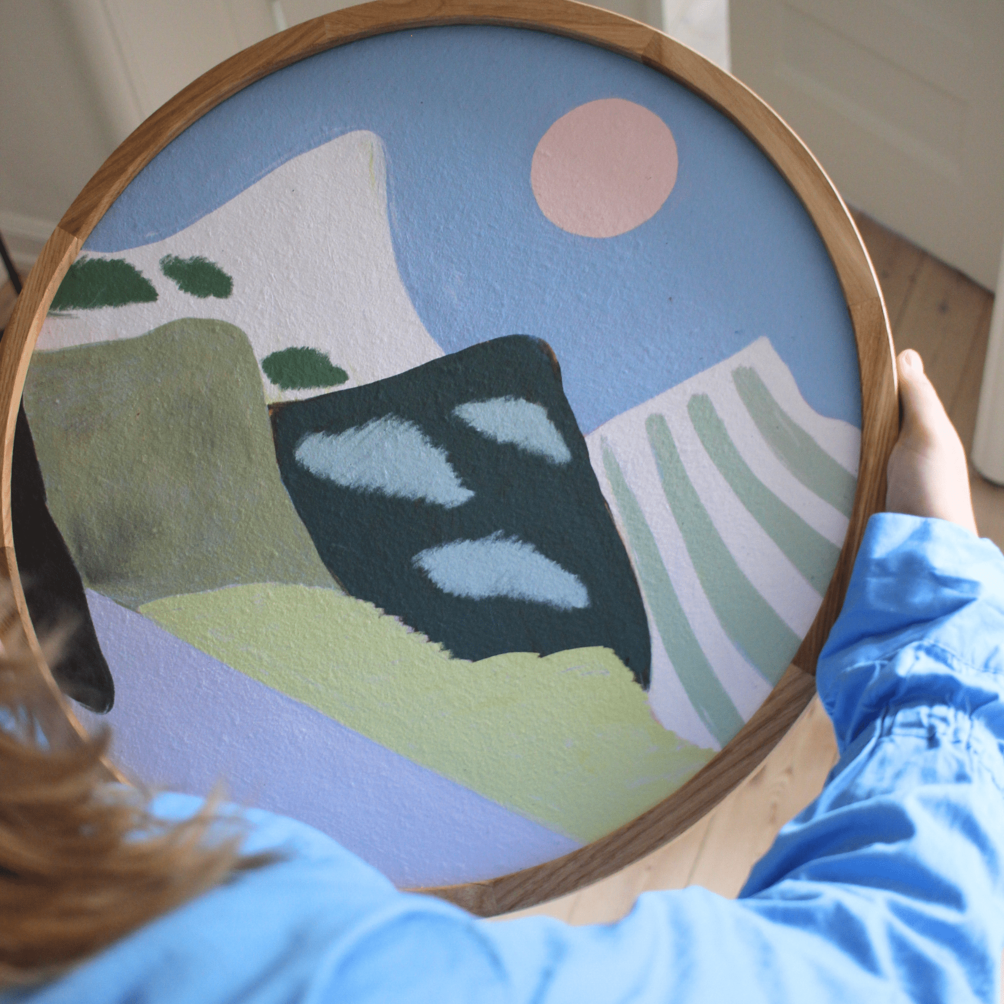 Michelle Carlslund - Sne bjerge sol - Limited ed. (Rund) - Papirværk