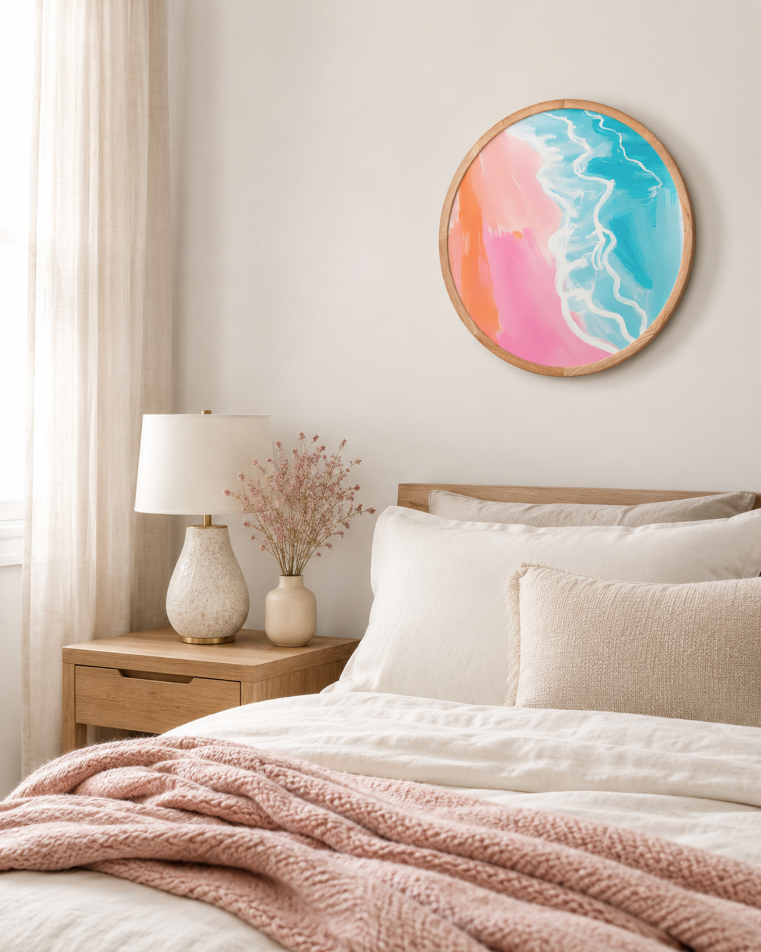 Michelle Carlslund - Pink sun purple sea - Limited ed. (Round) 