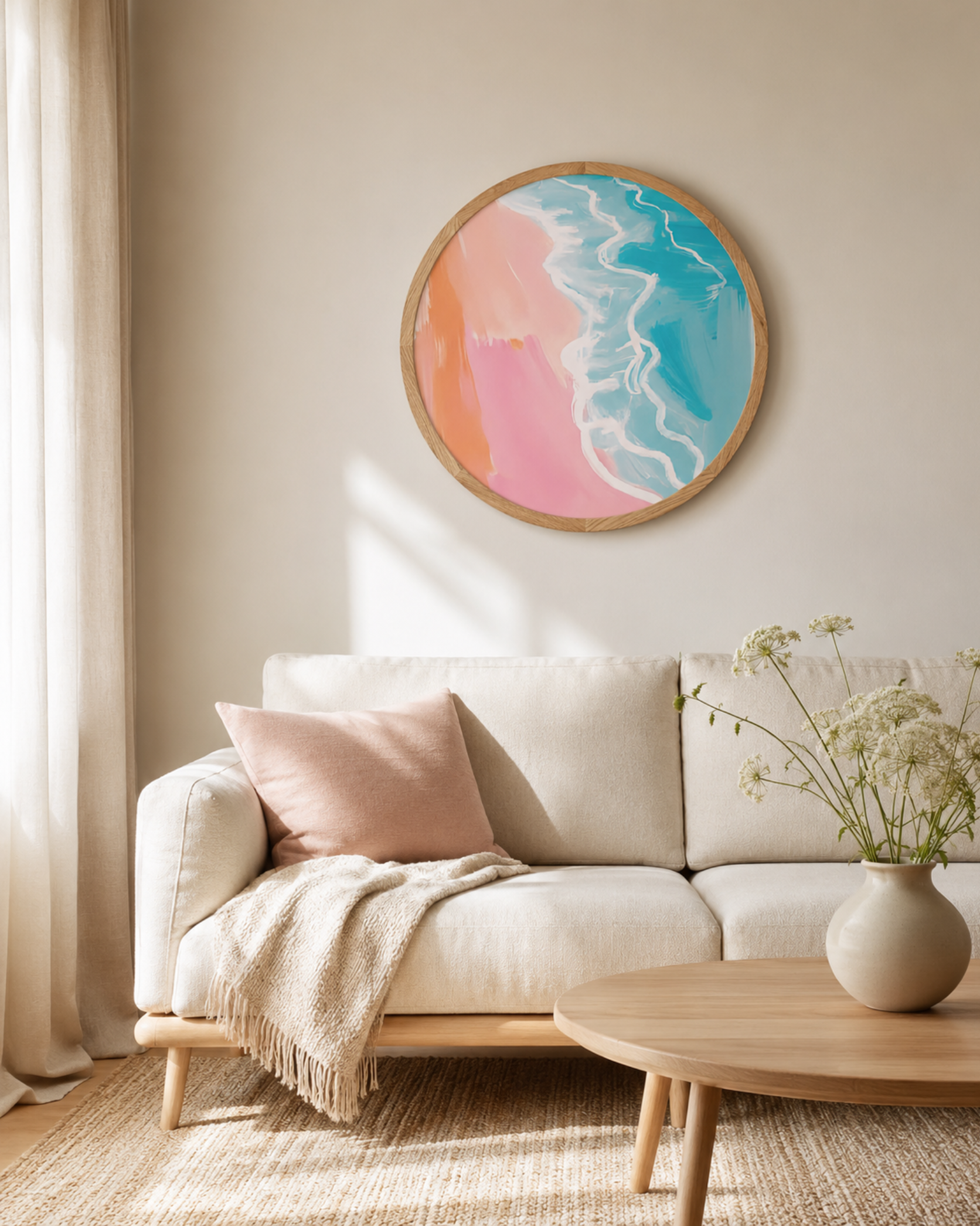 Michelle Carlslund - Pink sun purple sea - Limited ed. (Round) 