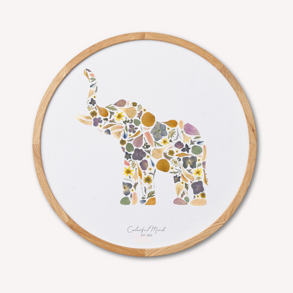 Colorful Mind Studio - Wild Flower Elephant (round)