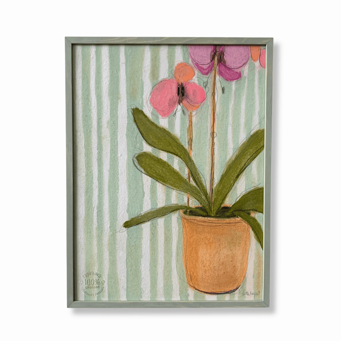Lotte Neupart - Pink Orchid - Original - Papirværk